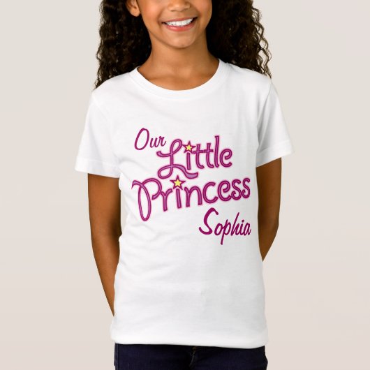 Onze kleine prinses noemde meisjes baby pop-T-shir T-shirt (Voorkant)