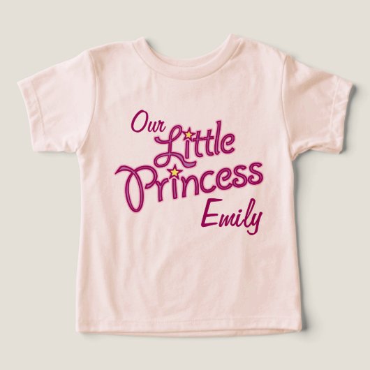 Onze kleine prinses noemde meisjes peuter-t-shirt (Design voorkant)