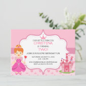 Onze kleine prinses verjaardag uitnodiging (RE) (Staand voorkant)