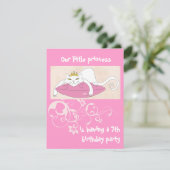 Onze kleine prinses verjaardagsfeest uitnodiging (Staand voorkant)