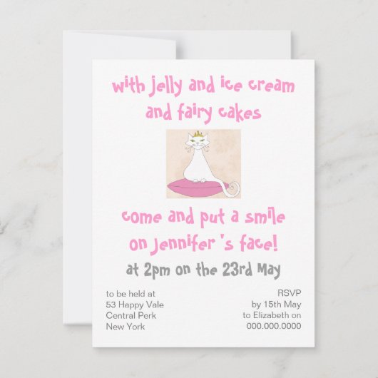 Onze kleine prinses verjaardagsfeest uitnodiging (Achterkant)