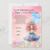Onze kleine prinses verjaardagsfeestje uitnodiging (Voorkant)