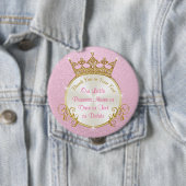 Onze kleine prinsespartij Favors, gepersonaliseerd Ronde Button 4,0 Cm (In situ)