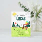 Onze kleine Pro Swing Par-t-shirt Kinder golfverja Briefkaart (Staand voorkant)