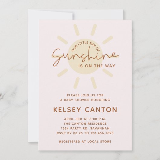 Onze kleine Ray van Sunshine Boho Baby shower Kaart (Voorkant)