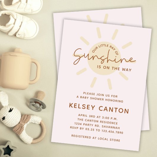 Onze kleine Ray van Sunshine Boho Baby shower Kaart