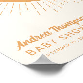 Onze Kleine Ray van Sunshine Boho Geel Baby shower Poster (Hoek)
