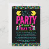 onze kleine Retro Neon 80's verjaardagsfeestje Bedankkaart (Voorkant)