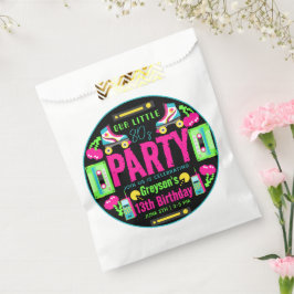 onze kleine Retro Neon 80's verjaardagsfeestje Bedankzakje