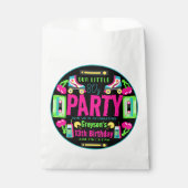 onze kleine Retro Neon 80's verjaardagsfeestje Bedankzakje (Voorkant)