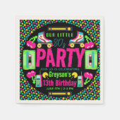 onze kleine Retro Neon 80's verjaardagsfeestje Servet (Voorkant)