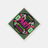 onze kleine Retro Neon 80's verjaardagsfeestje Servet (Hoek)