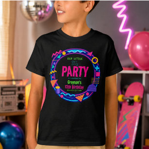 onze kleine Retro Neon 80's Verjaardagsfeestje T-shirt