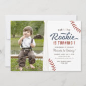 Onze kleine Rookie Baseball 1e Verjaardag Foto Kaart (Voorkant)