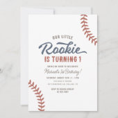 Onze kleine Rookie Baseball 1e Verjaardag Kaart (Voorkant)
