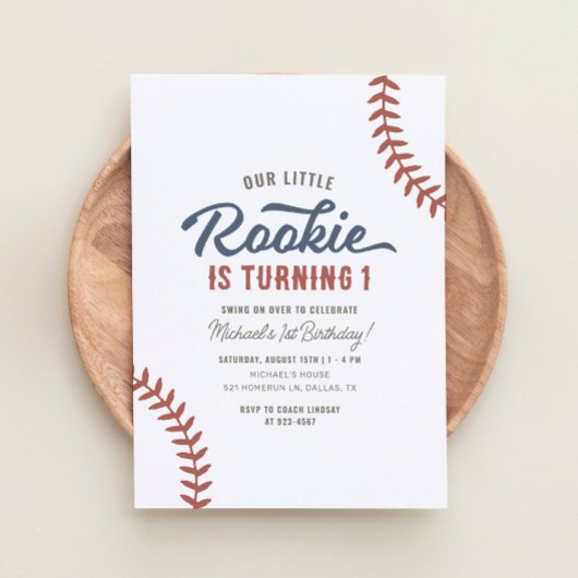 Onze kleine Rookie Baseball 1e Verjaardag Kaart