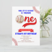 Onze kleine Rookie Baseball ONE 1e Verjaardagsfees Kaart (Staand voorkant)