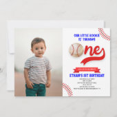 Onze kleine Rookie Baseball ONE 1e Verjaardagsfees Kaart (Voorkant)