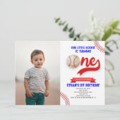 Onze kleine Rookie Baseball ONE 1e Verjaardagsfees Kaart (Staand voorkant)