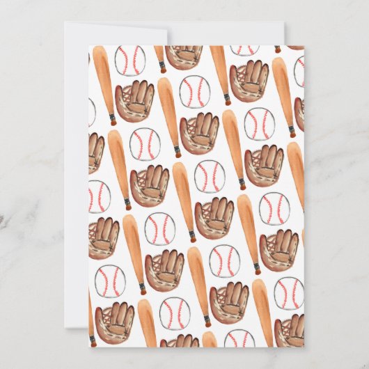 Onze kleine Rookie Helm Bat Baseball Verjaardag Kaart (Achterkant)