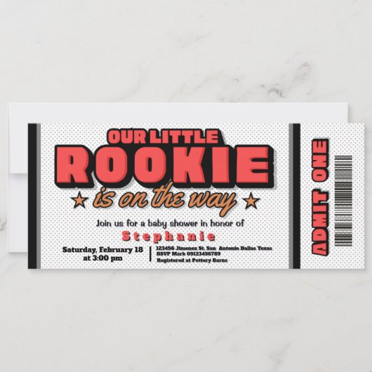 Onze Kleine Rookie is op komst Uitnodiging voor ee (Voorkant)