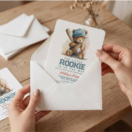 Onze Kleine Rookie Sport Teddybeer Babyshower Kaart