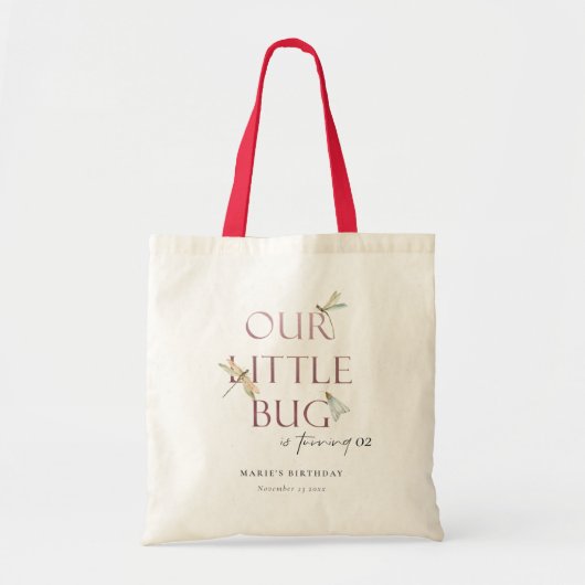 Onze kleine roze dragonvlieg elke dag van de leeft tote bag (Voorkant)