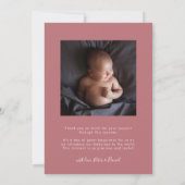 Onze kleine roze multi foto geboorte aankondiging (Achterkant)