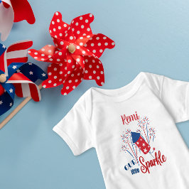 "Onze kleine ruggengraat" Rood, wit en blauw perso Romper
