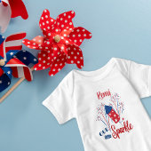 "Onze kleine ruggengraat" Rood, wit en blauw perso Romper