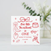 Onze kleine schat is jarig save the date (Staand voorkant)
