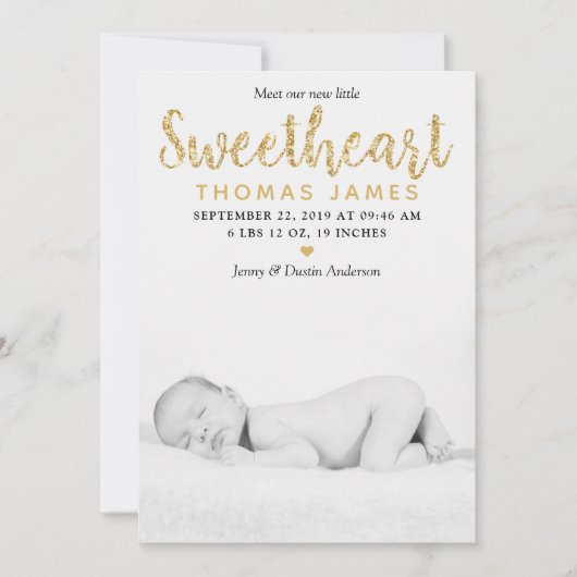 Onze kleine schatfoto geboorteaankondiging aankondiging (Voorkant)