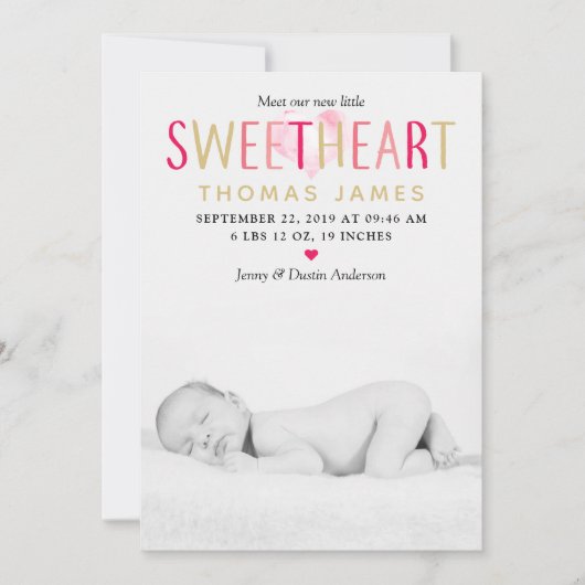 Onze kleine schatfoto geboorteaankondiging aankondiging (Voorkant)