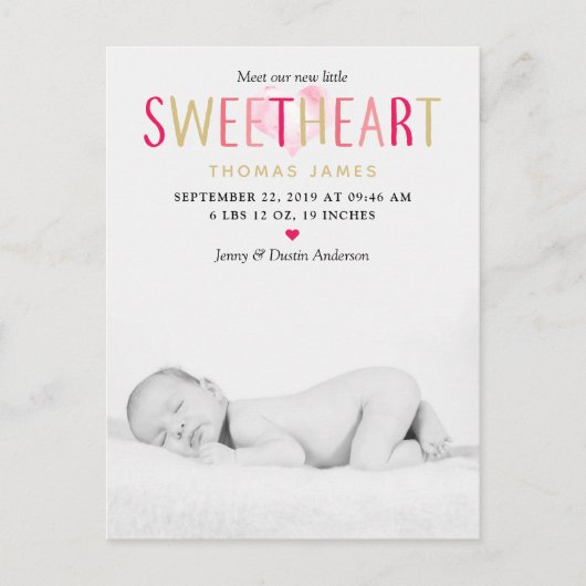 Onze kleine schatfoto geboorteaankondiging aankondigingskaart (Voorkant)