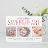 Onze kleine schatje 3 Foto geboorteaankondiging Aankondiging (Staand voorkant)