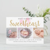 Onze kleine schatje 3 Foto geboorteaankondiging Aankondiging (Staand voorkant)