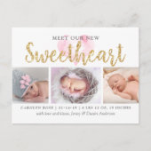 Onze kleine schatje 3 Foto geboorteaankondiging Aankondigingskaart (Voorkant)