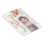 Onze kleine schatje 3 Foto geboorteaankondiging Magneet (Rechterzijde)