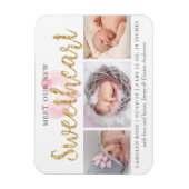 Onze kleine schatje 3 Foto geboorteaankondiging Magneet (Verticaal)