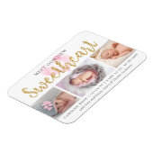 Onze kleine schatje 3 Foto geboorteaankondiging Magneet (Linkerzijde)