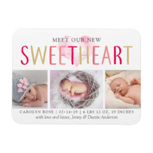 Onze kleine schatje 3 Foto geboorteaankondiging Magneet