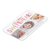 Onze kleine schatje 3 Foto geboorteaankondiging Magneet (Linkerzijde)