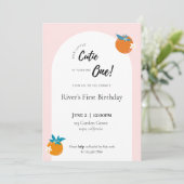 Onze kleine schatje eerste verjaardag uitnodiging (Staand voorkant)