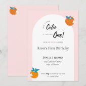 Onze kleine schatje eerste verjaardag uitnodiging (Voorkant / Achterkant)