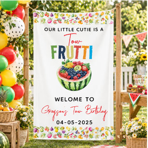 Onze kleine schatje fruit 2e verjaardagsfeestje spandoek