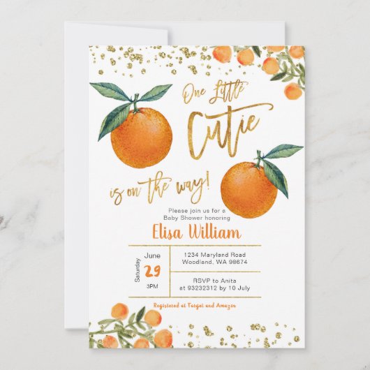 Onze kleine schatje is op de weg uitnodiging (Voorkant)