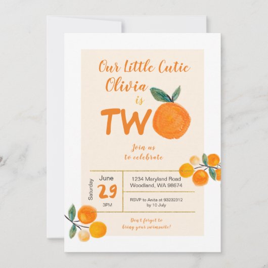 Onze kleine schatje is twee verjaardagen kaart (Voorkant)