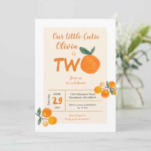 Onze kleine schatje is twee verjaardagen kaart (Staand voorkant)