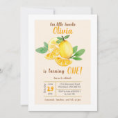 Onze kleine schatje Lemon 1e verjaardag Uitnodigin Kaart (Voorkant)