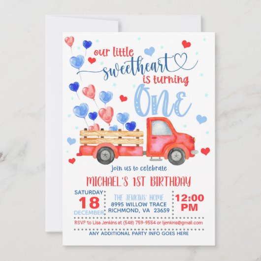 Onze kleine schatje verandert één uitnodiging (Voorkant)